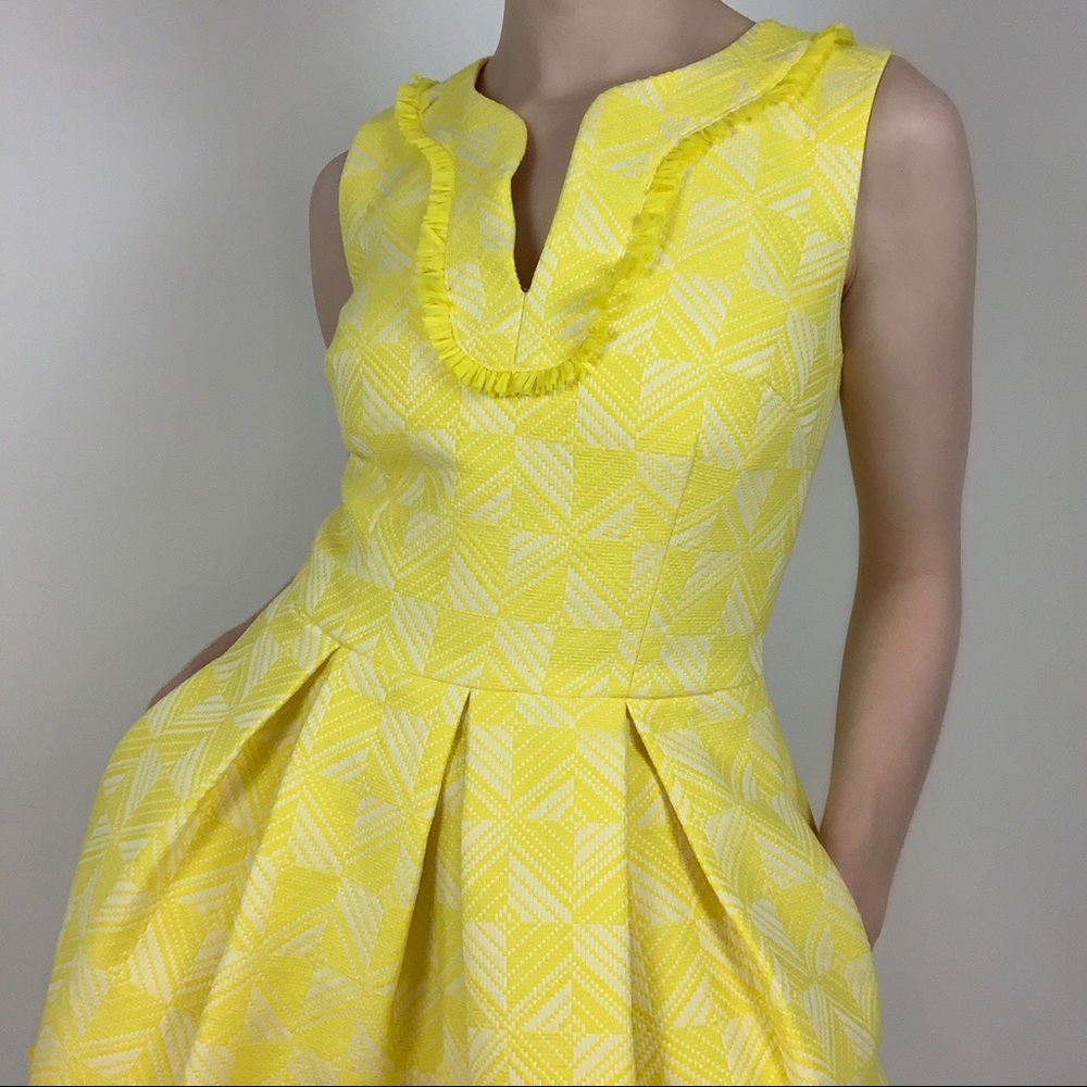 Yellow and White Dress